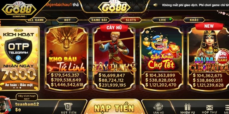 Slot game GO88 là một trong những trò chơi được yêu thích nhất