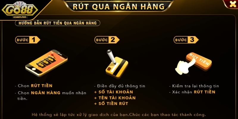 Điều kiện cần biết để rút tiền GO88 thành công ngay từ lần đầu